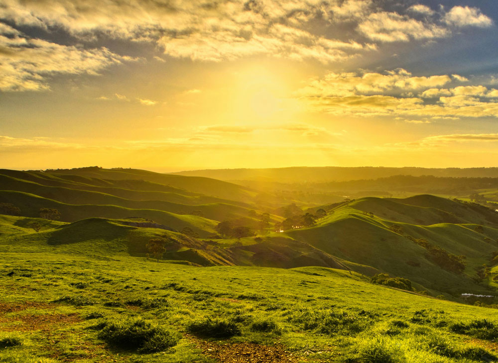 sunrise over landscape
