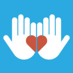 illustration of two open hands with a heart on them