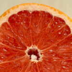 close-up image of a halved grapefruit