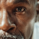 close up photo of half of a man's face