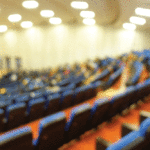 unfocused image of a lecture hall