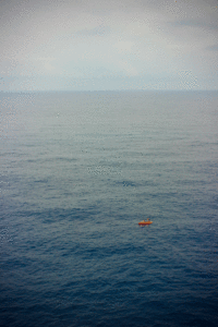 kayak on the ocean