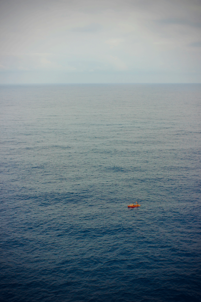 kayak on the ocean