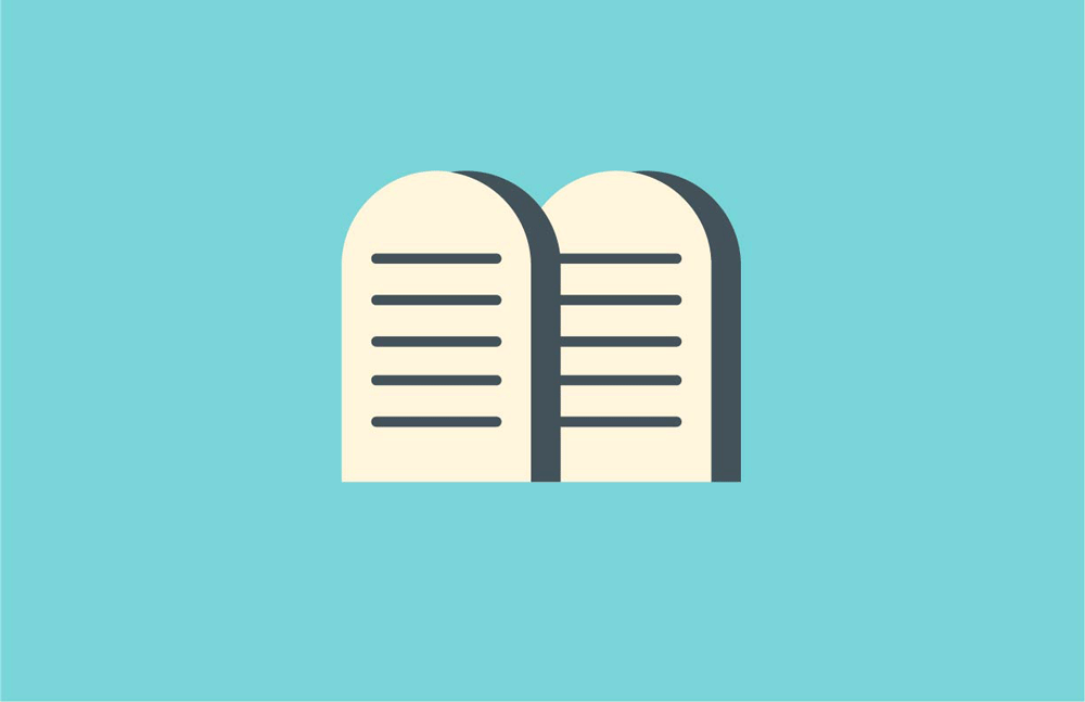 vector of two stone tablets with five lines on each