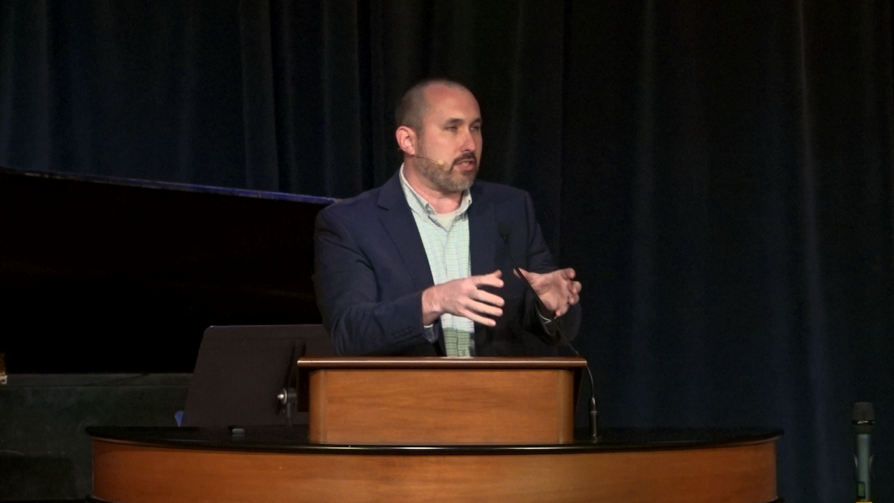 Bryan Murawski behind chapel podium