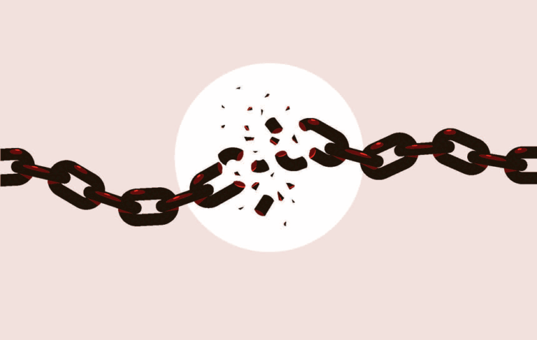 vector image of chains breaking