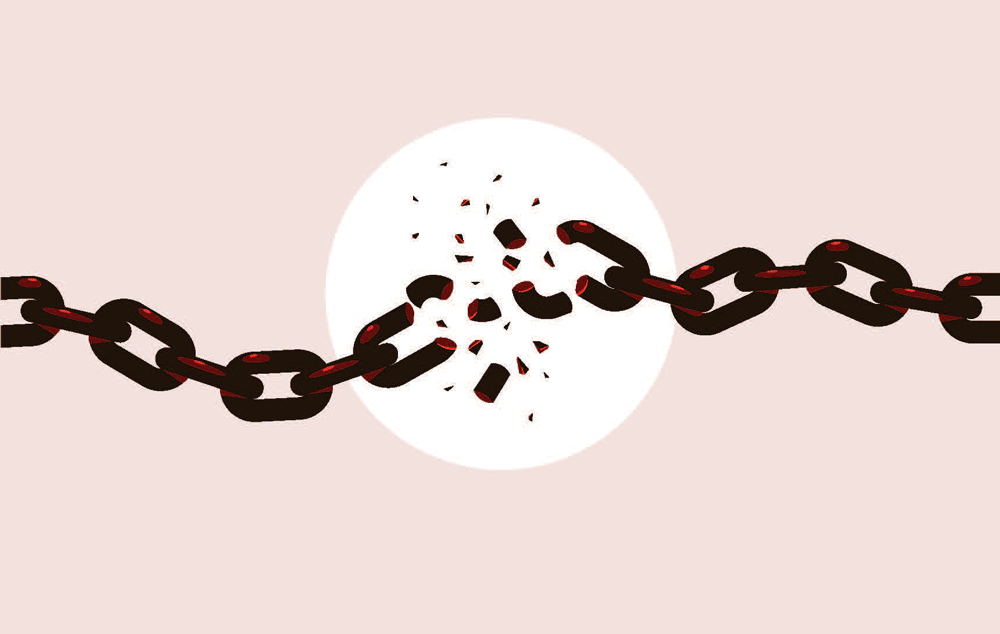 vector image of chains breaking